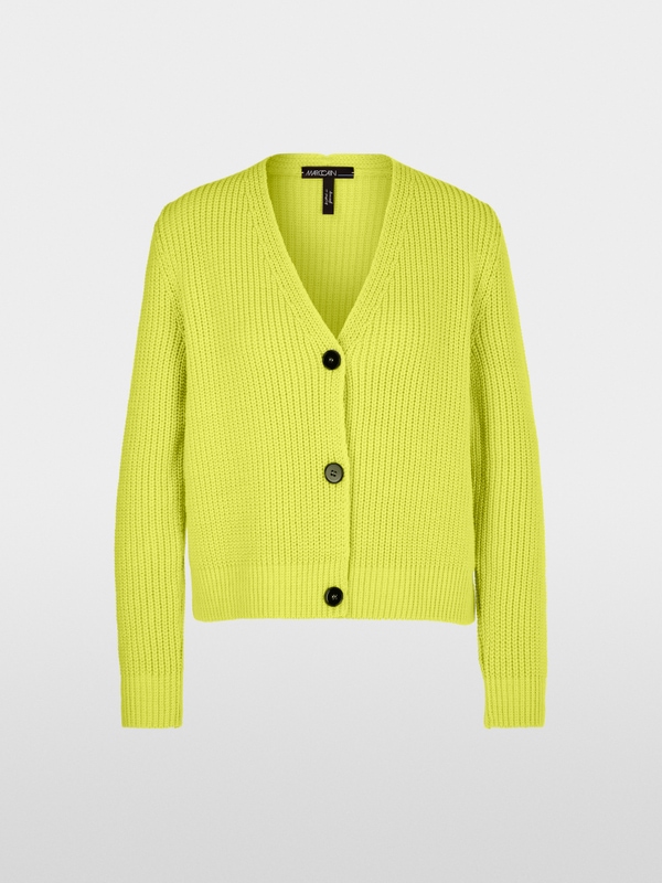 Cardigan côtelé tricoté en Allemagne