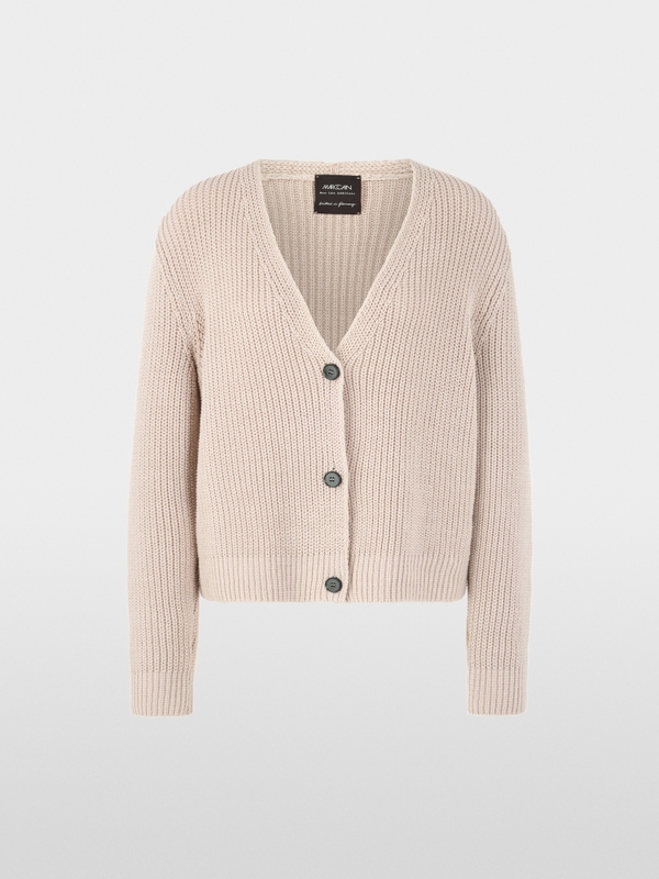 Ribbed cardigan knitted in Germany