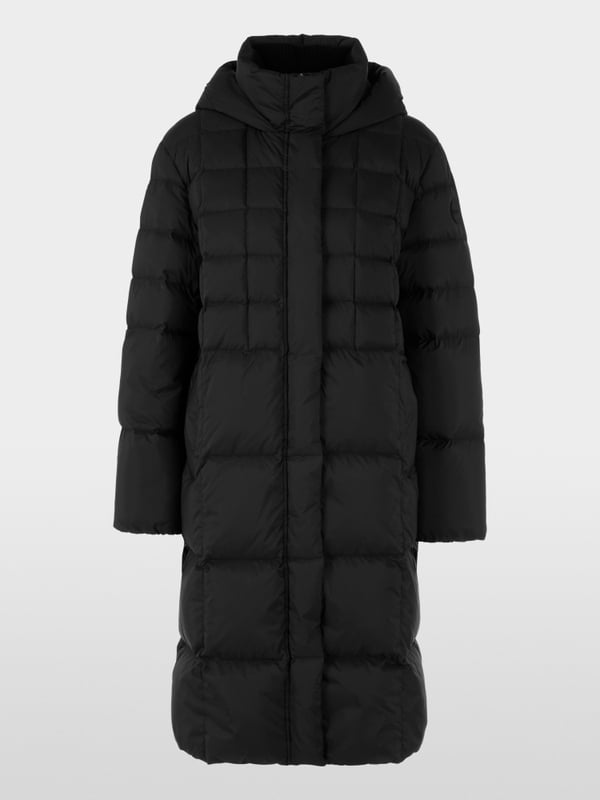Quilted down coat with hood