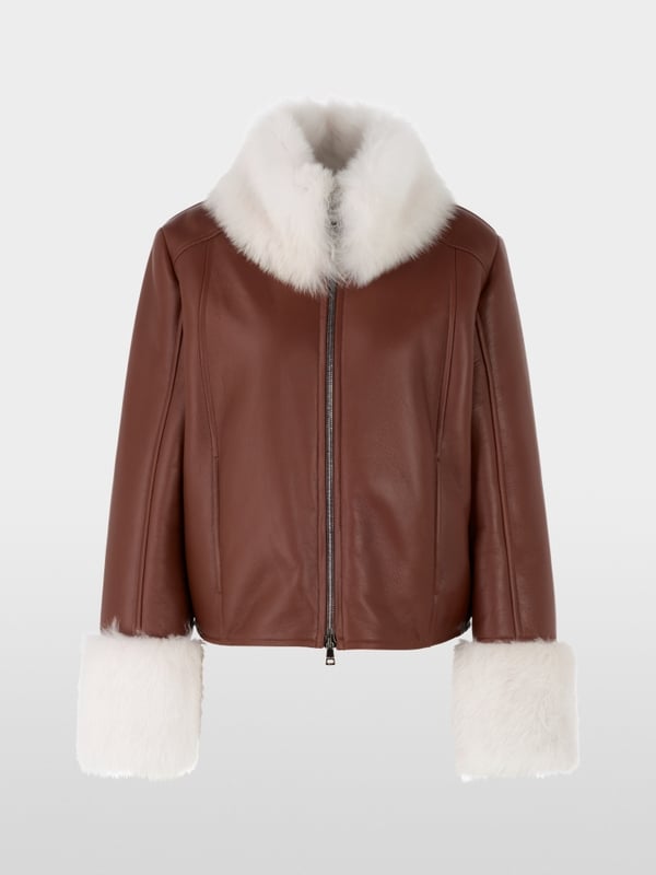 Lambskin jacket with cosy collar
