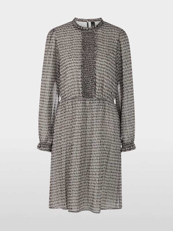 Bedrucktes Kleid mit Mini-Rüschen