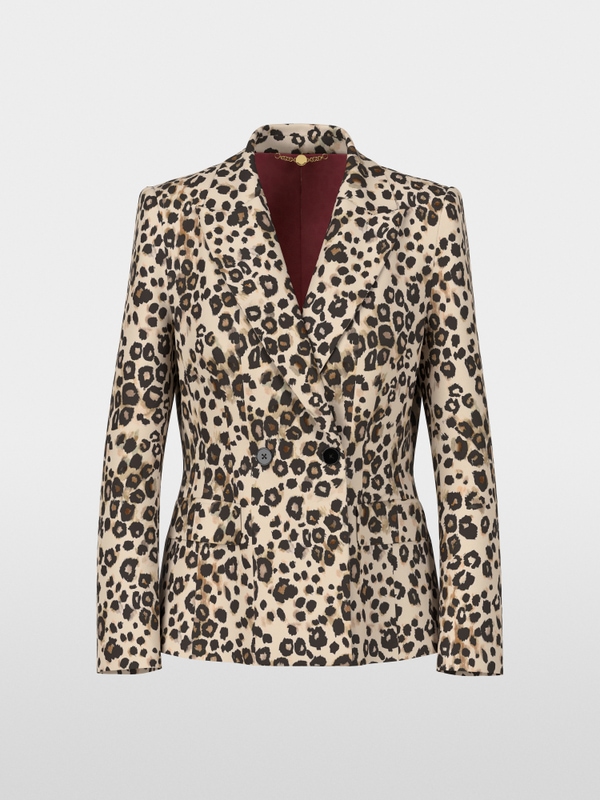Blazer imprimé léopard en jersey scuba
