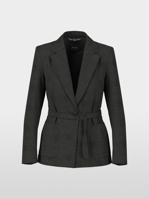 Blazer with tie belt