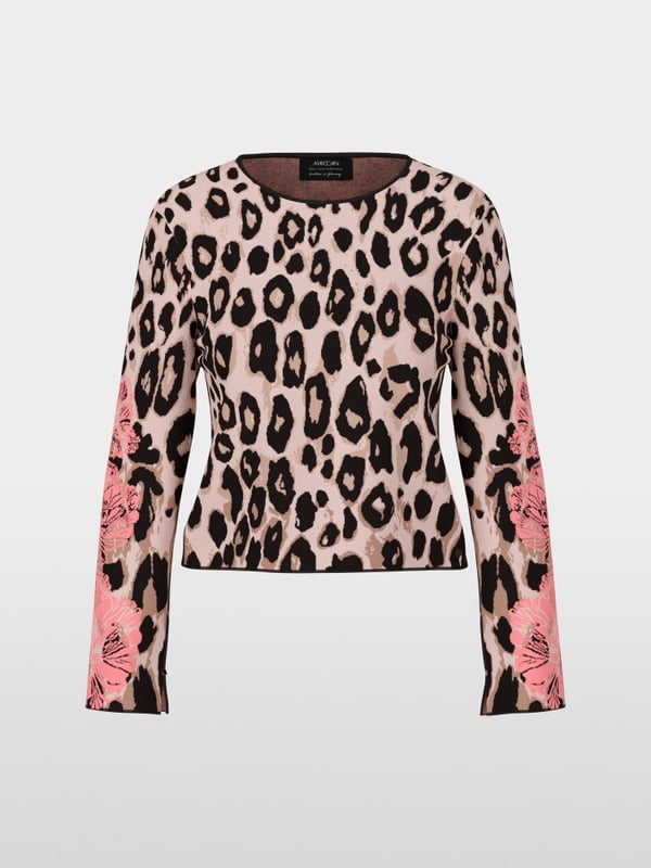 Bloementrui met luipaardprint Knitted in Germany