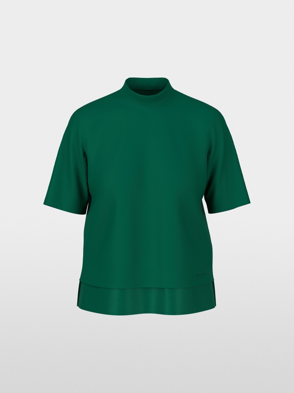 Shirt mit Seidenbesatz