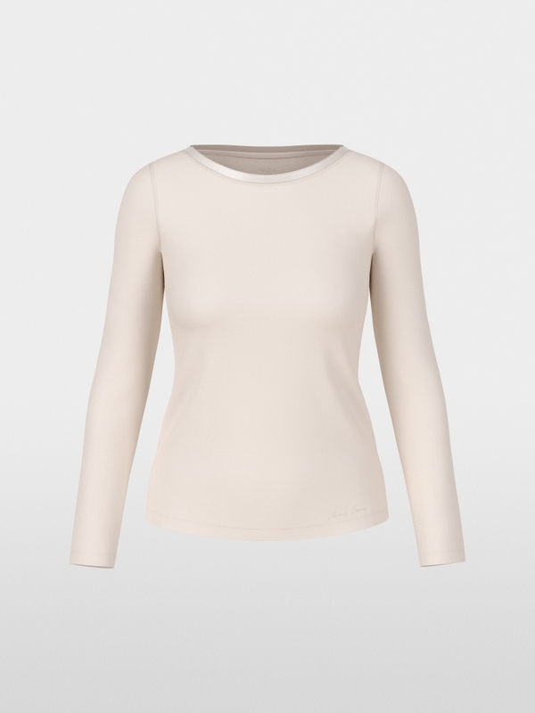 Longsleeve mit Seidenblende