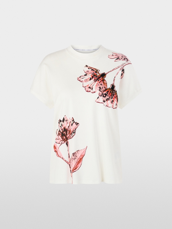 Gebloemd T-shirt met parelddetails
