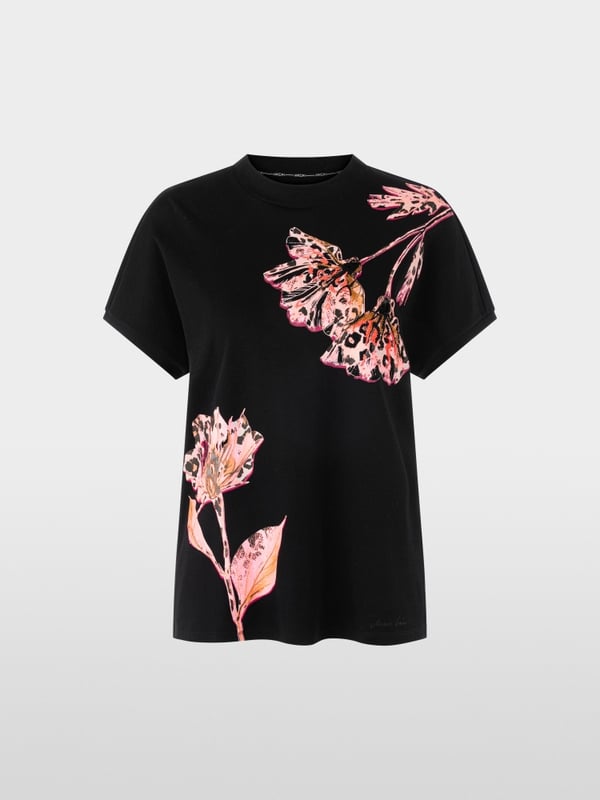 T-shirt floral avec détails perlés
