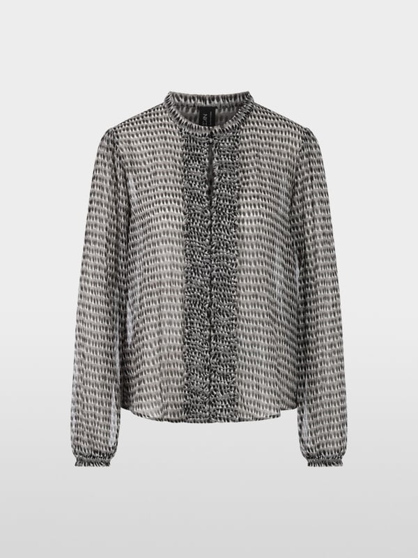 Semi-transparent blouse with ruffles