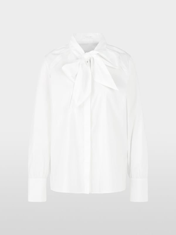 Blouse à col lavallière en coton stretch