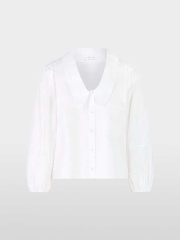 Baumwollbluse mit Volumenärmeln