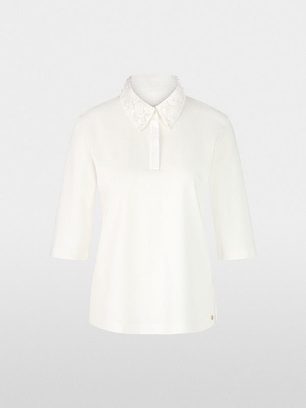 Poloshirt met sierkralen