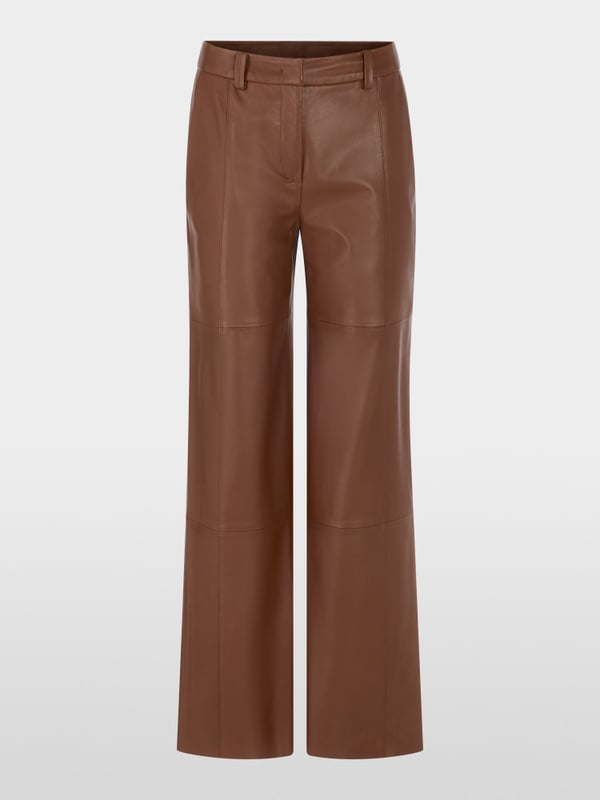 Leren broek WARRI met hoge taille