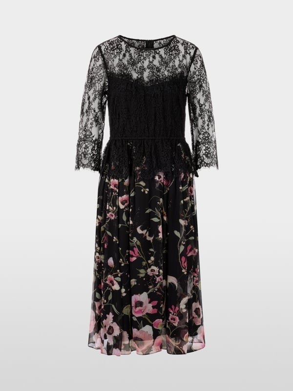 Kleid mit Spitze und Blumenmuster