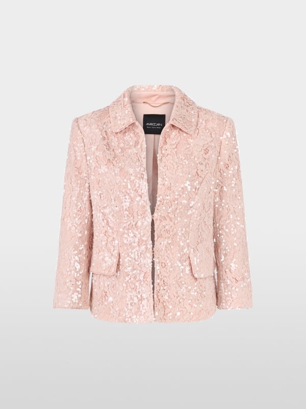 Jacket with lace and sequins