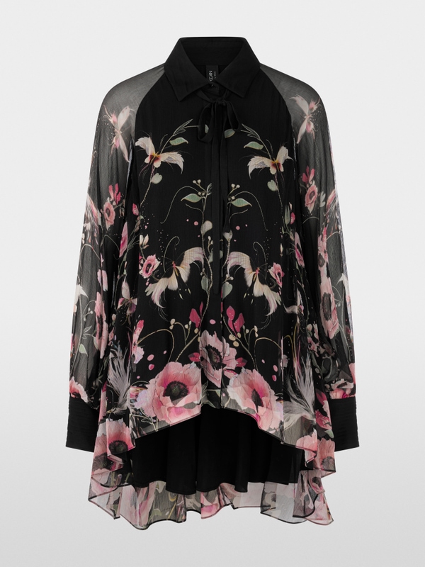 Lange Bluse mit Blumenmuster