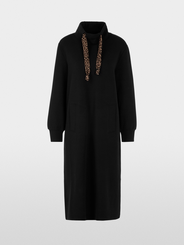 Midi sweatshirt dress with leopard cord