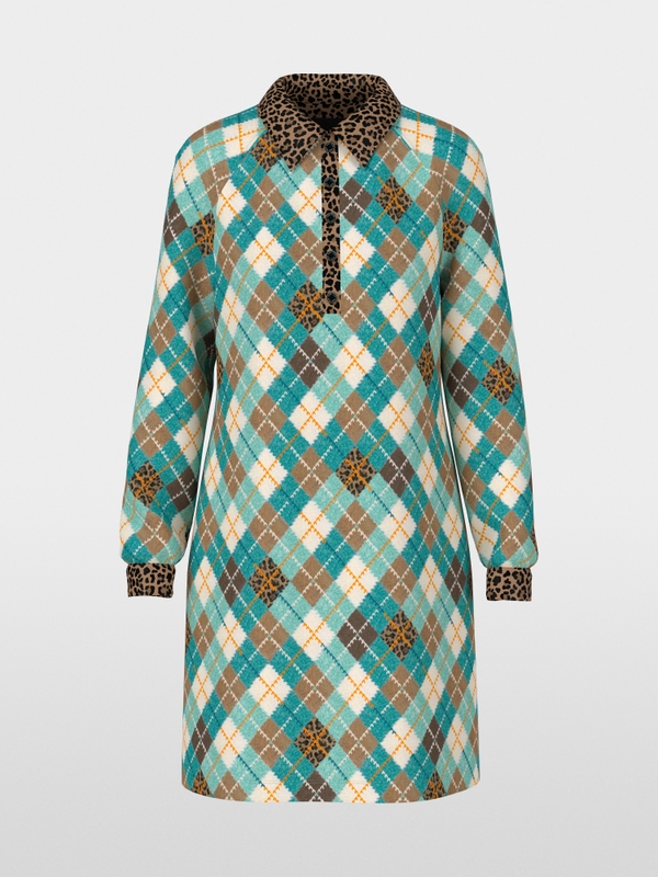 Robe à motif argyle en jersey scuba