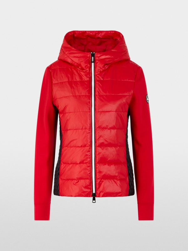 Jacket with faux down and hood