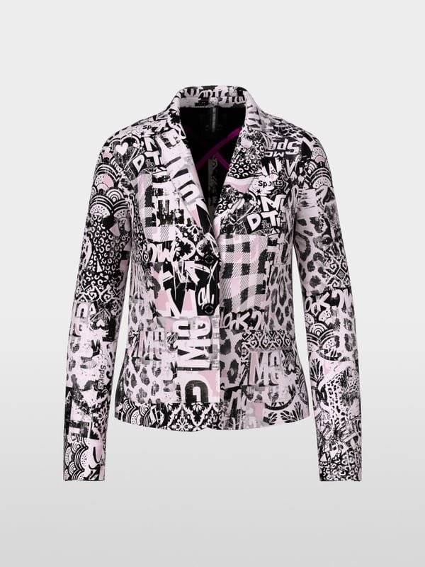 Printed blazer in scuba jersey