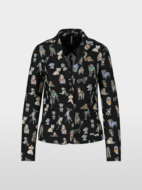 Scuba-blazer met doggy print