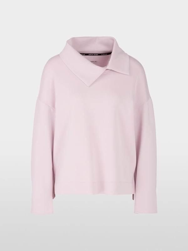 Sweatshirt with asymmetrical collar