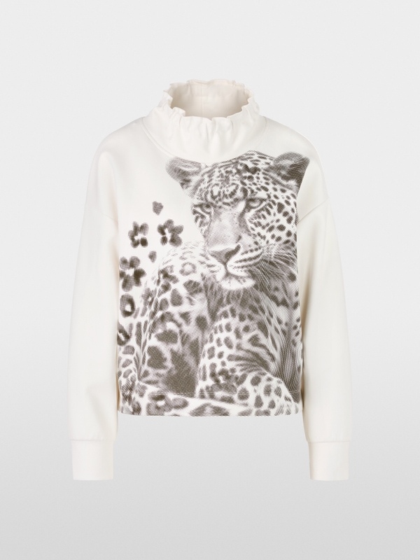 Pull en jersey à motif léopard