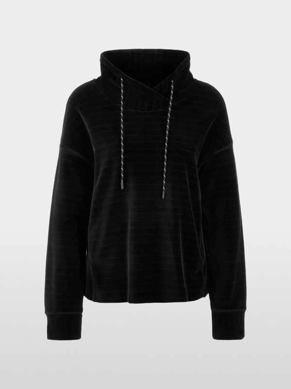 Sweatshirt van chenille met tunnelkraag