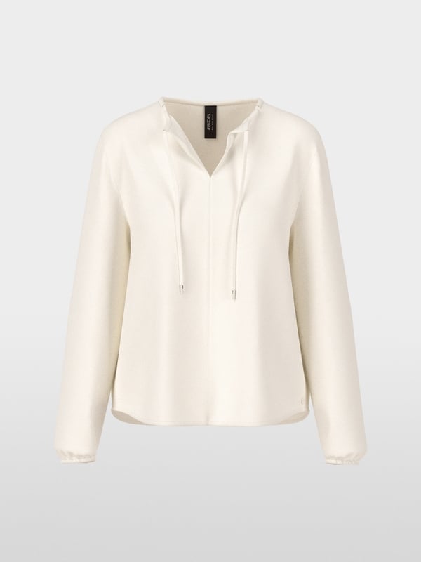 Flowing slip-on blouse with bow