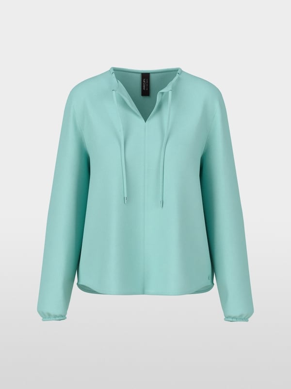 Flowing slip-on blouse with bow