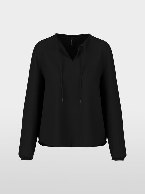 Flowing slip-on blouse with bow
