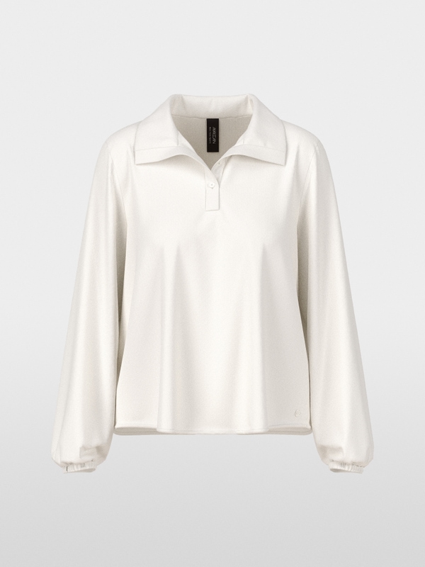 Flowing tunic blouse with collar