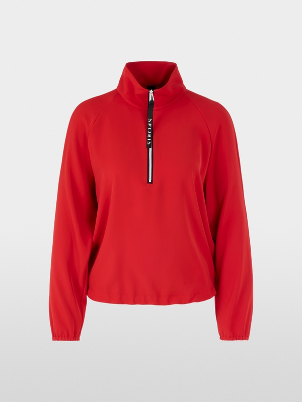 Blouse shirt with zip and drawstring