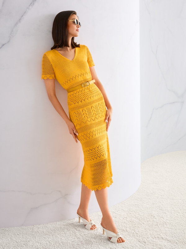 ‘Rethink Together’ openwork dress