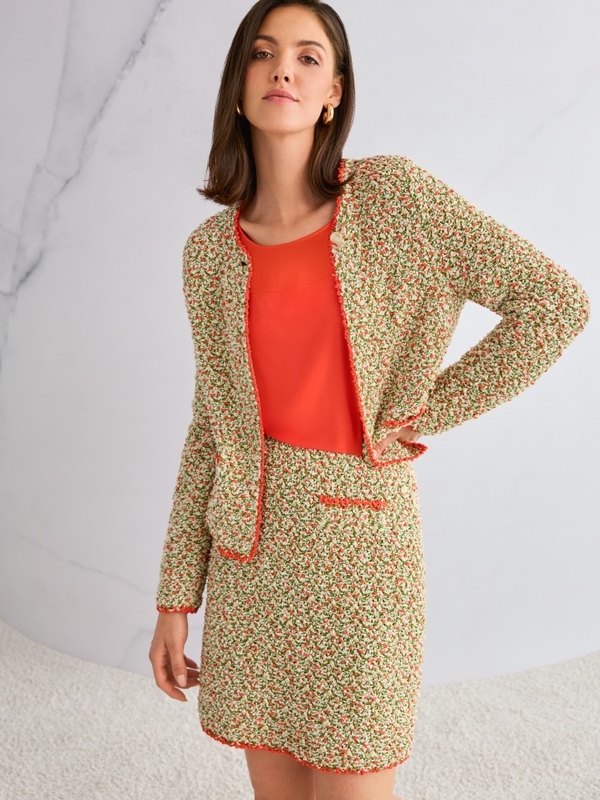 ‘Knitted in Germany’ bouclé cardigan