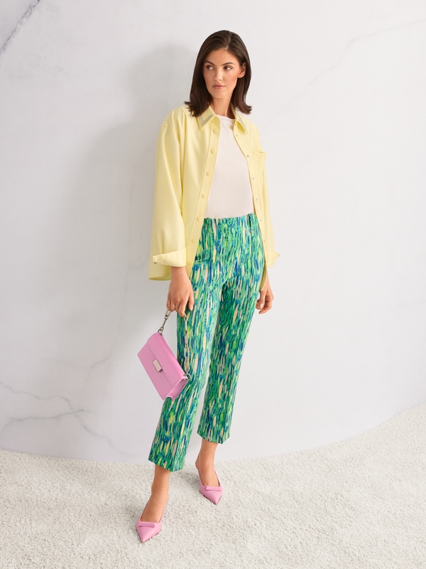 T-shirt en coton stretch avec détails smockés