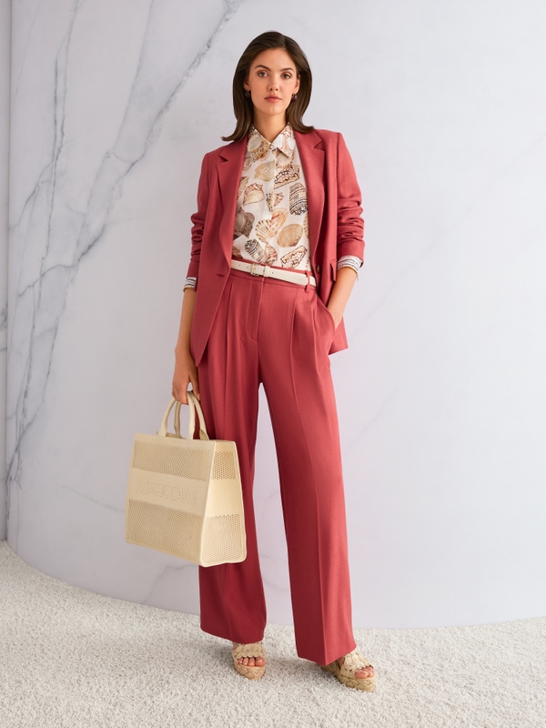 Linen-silk shirt blouse