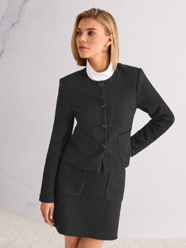 Mini skirt in waffle piqué with pockets