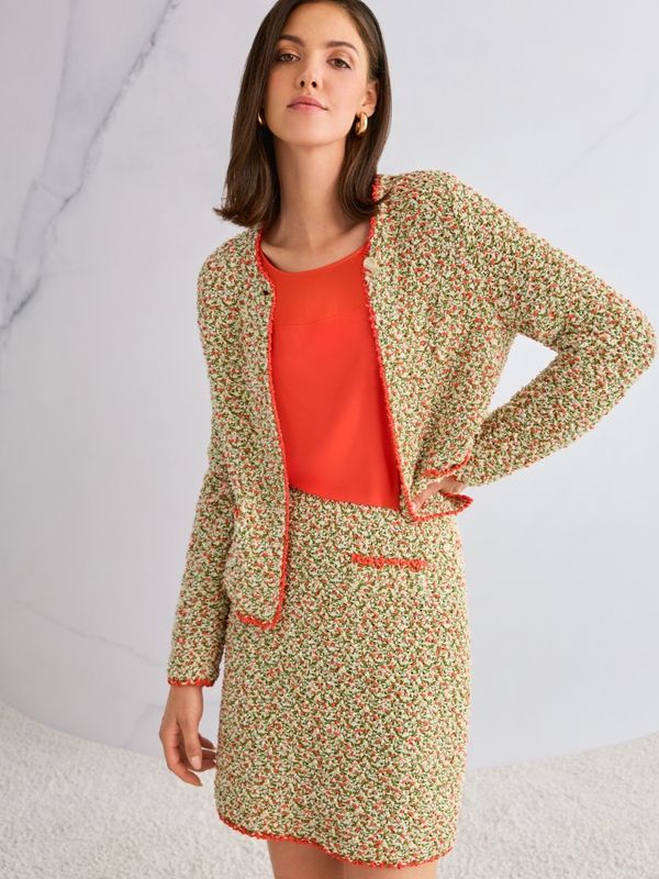 ‘Knitted in Germany’ bouclé skirt