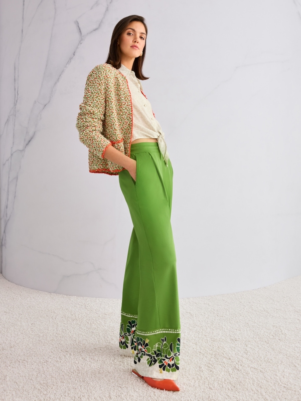 WEDI pull-on hibiscus flower trousers