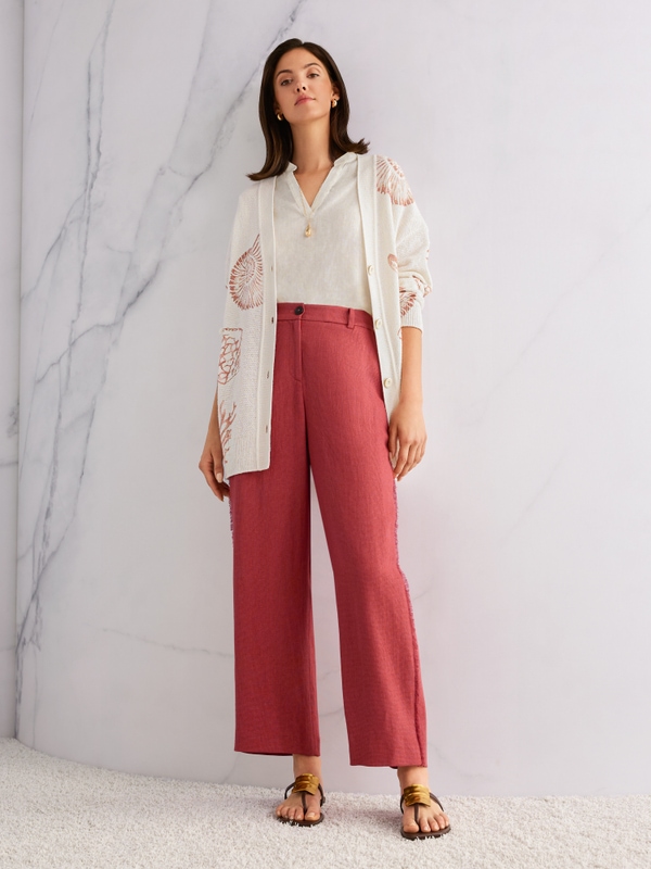 WUKARI linen-viscose blend trousers