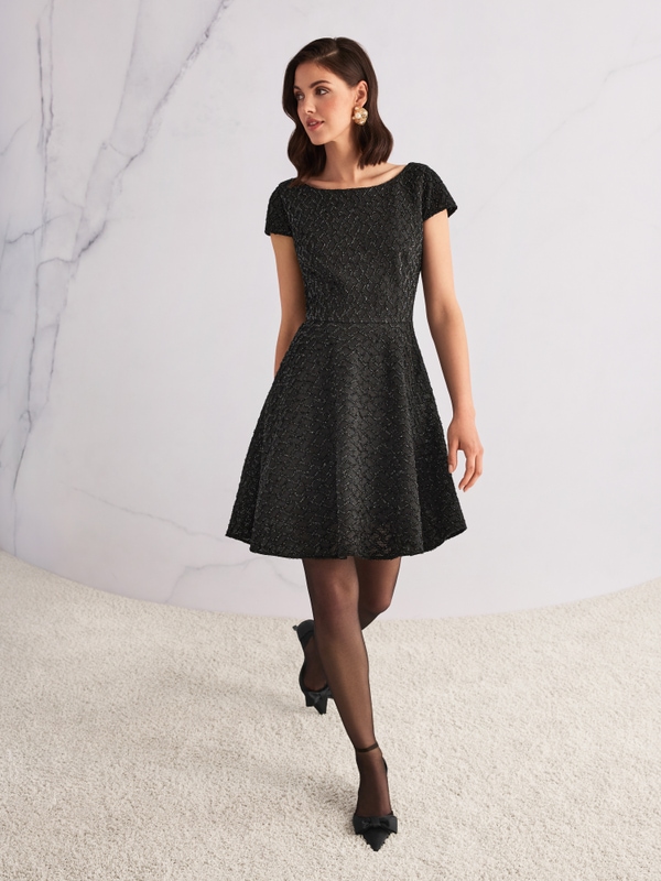 Cocktailkleid mit Glitzer-Details