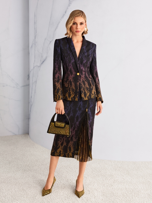 Pencil skirt with snake print