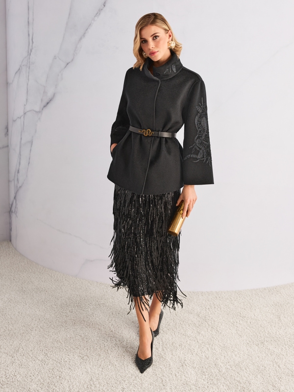 Rok met paillettenfranjes