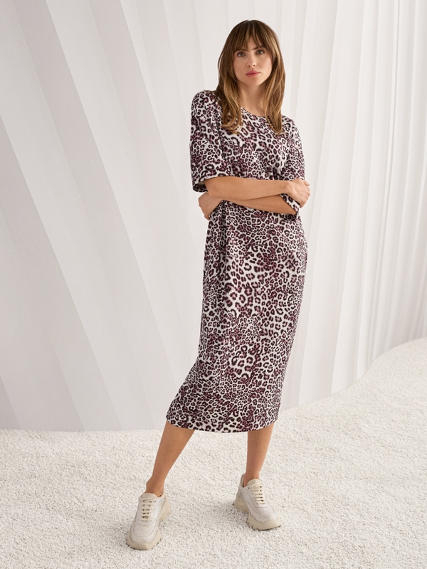 Dress with leopard print