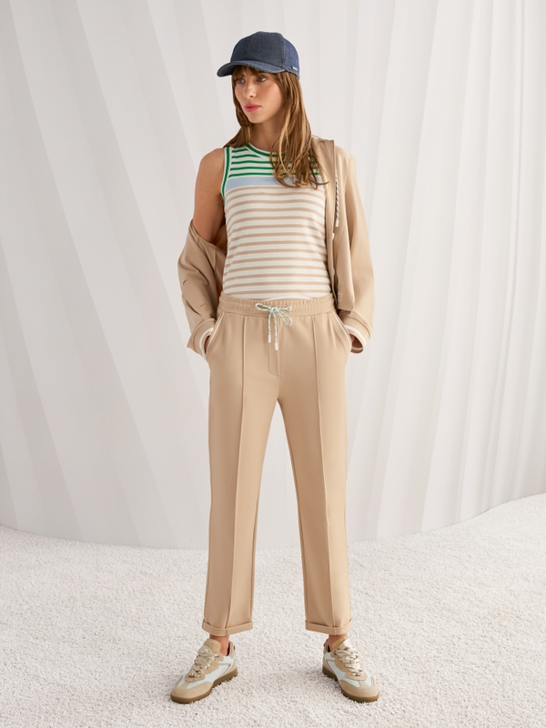 Striped stretch cotton top