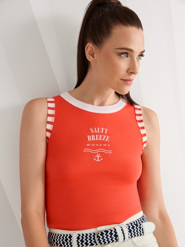 Top à imprimé marin