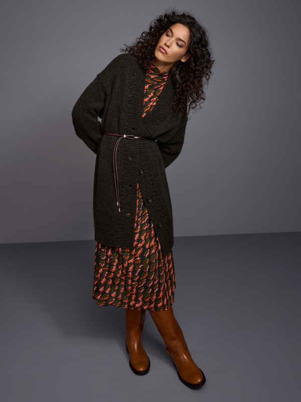 ‘Knitted in Germany’ chunky-knit coat