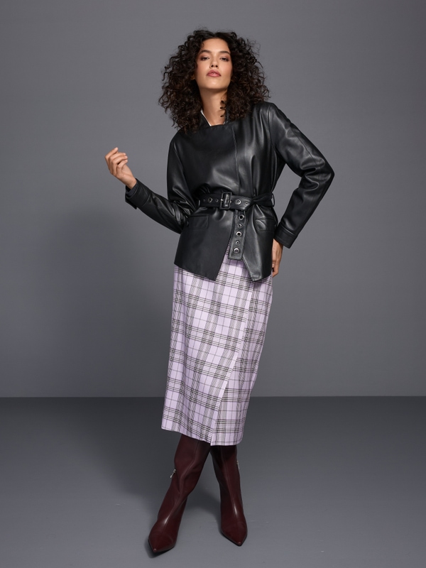 Cropped leather jacket