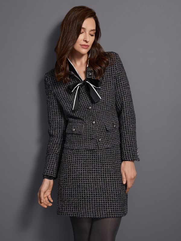 Blouse à nœud en mélange de soie